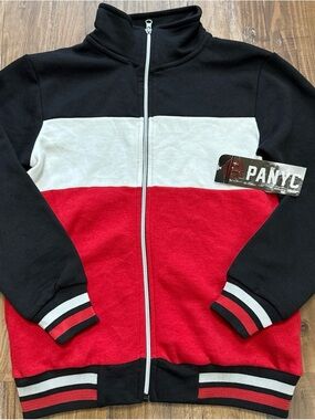 PANYC Kids Colorblock Zip-Up Jacket - Black/White/Red